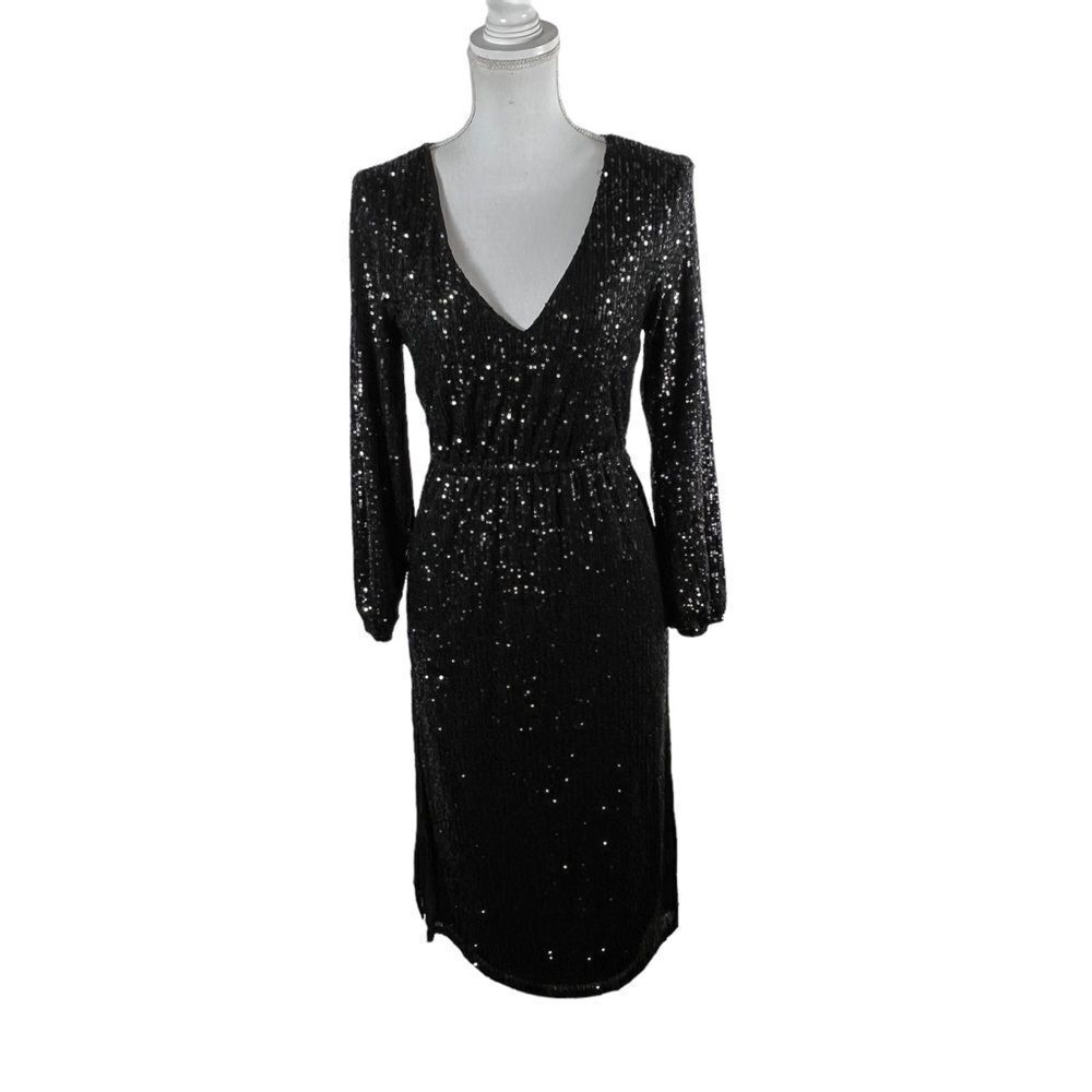 Betsey Johnson Black Sequin Sparkly Gown